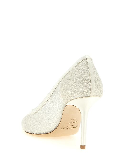 Jimmy Choo White Tencel High Heel Pumps