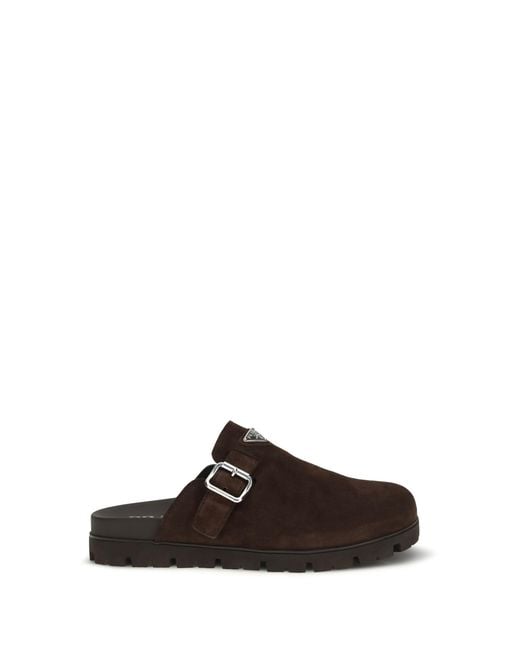 Prada Multicolor Suede Mules Calf Leather Bos Taurus Sandal for men