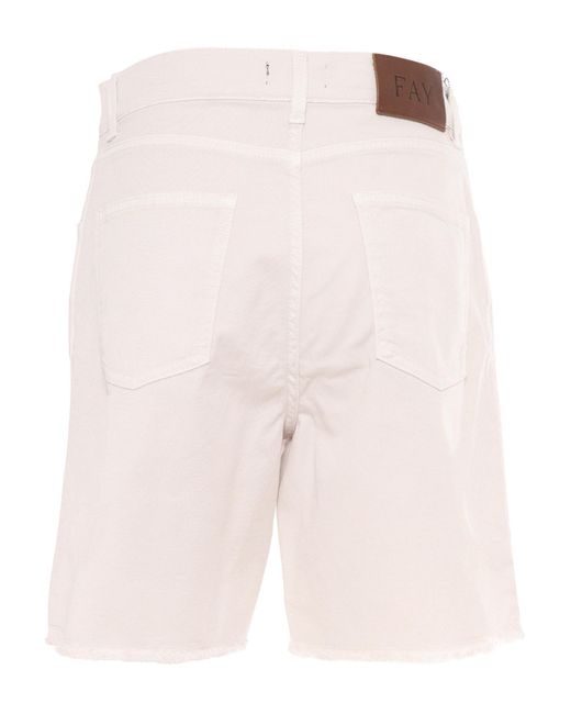 Fay Pink 5 Pockets Shorts Cotton Elastane