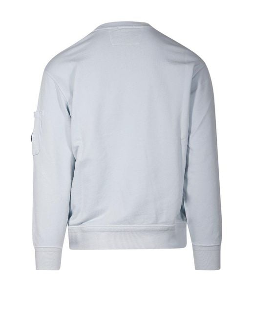 C P Company Blue Crewneck Sleeved Sweatshirt for men