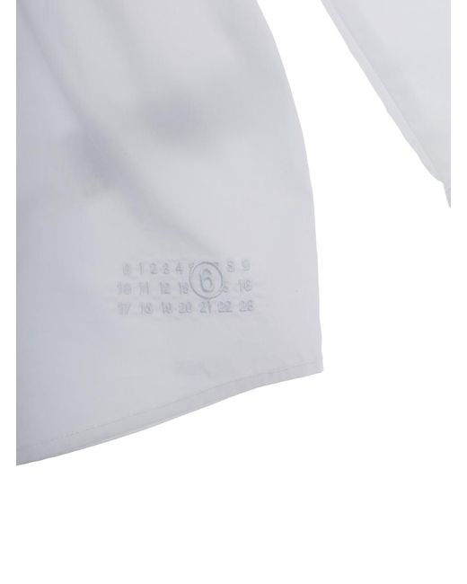 MM6 by Maison Margiela White Shirt With Pointed Collar, Cotton