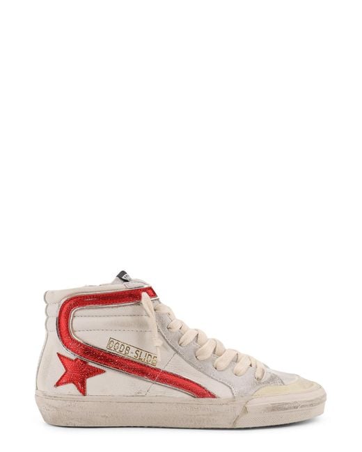 Golden Goose Deluxe Brand Pink Deluxe Brand Slide Penstar Classic Leather High-Top Sneakers