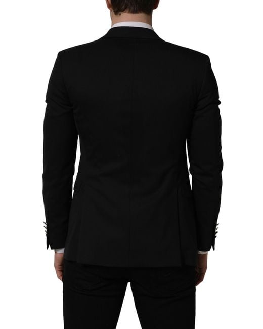 Dolce & Gabbana Black Polyester Single Breasted Blazer Jacket Clothing for men