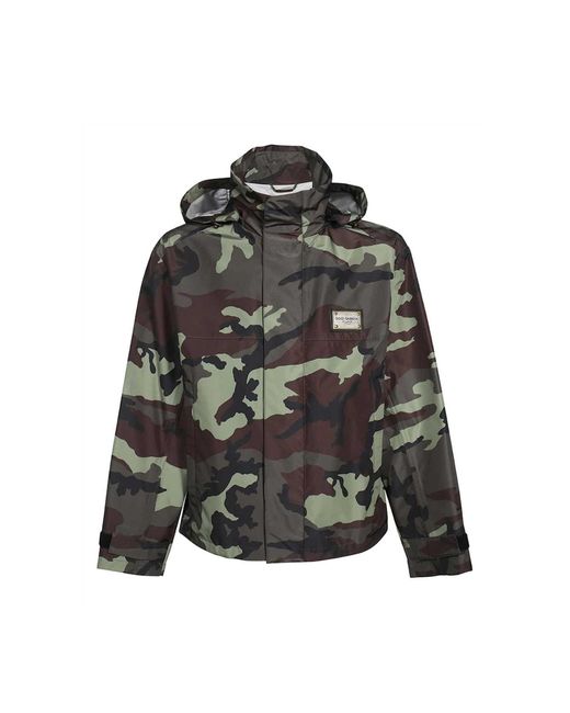 Dolce & Gabbana Black Camouflage Jacket for men