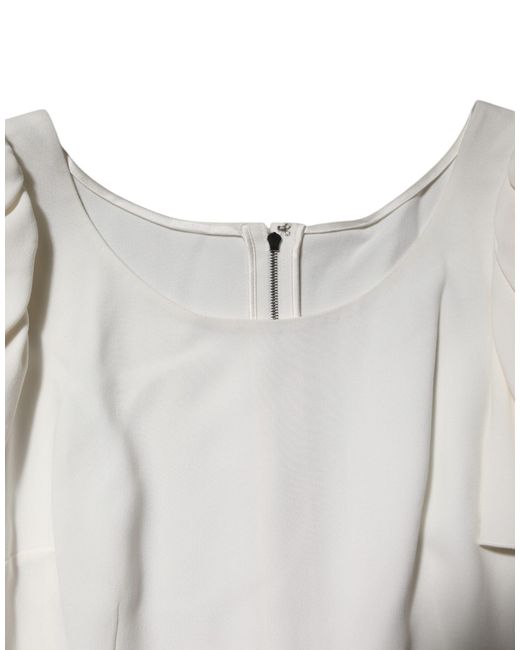 Dolce & Gabbana White Flutter Sleeve Top