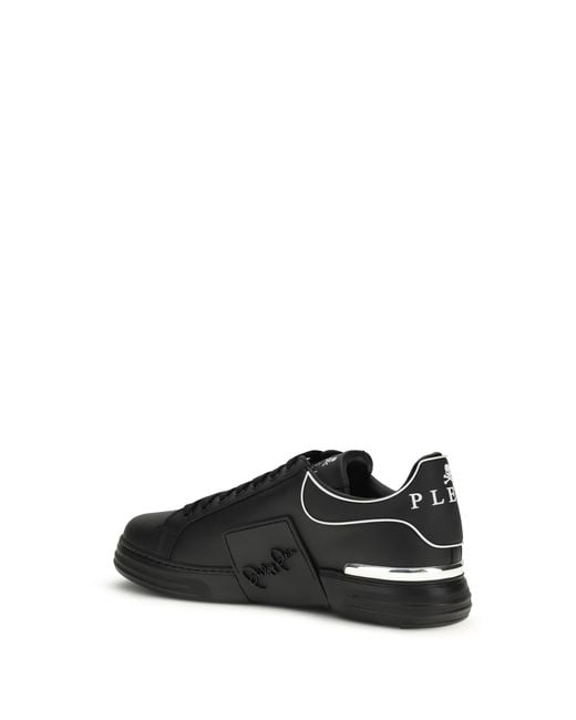 Philipp Plein Black Sneakers Phantom Leather Trainers for men