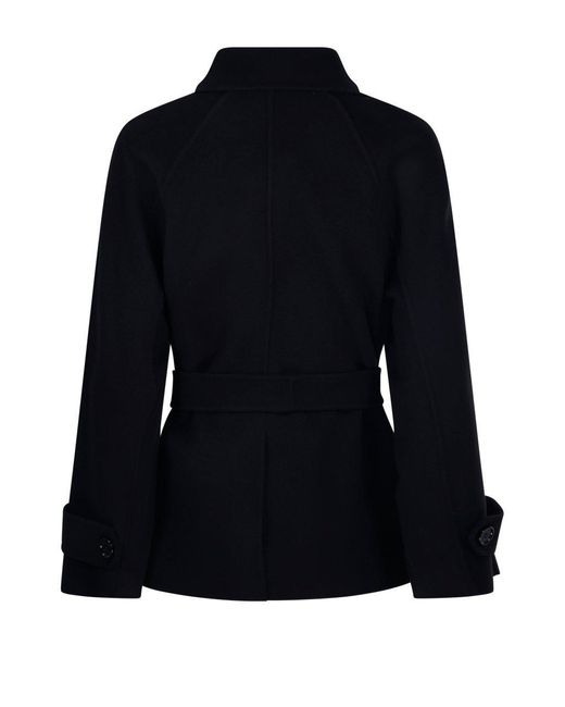 Max Mara Black Double-Breasted Belted Coat