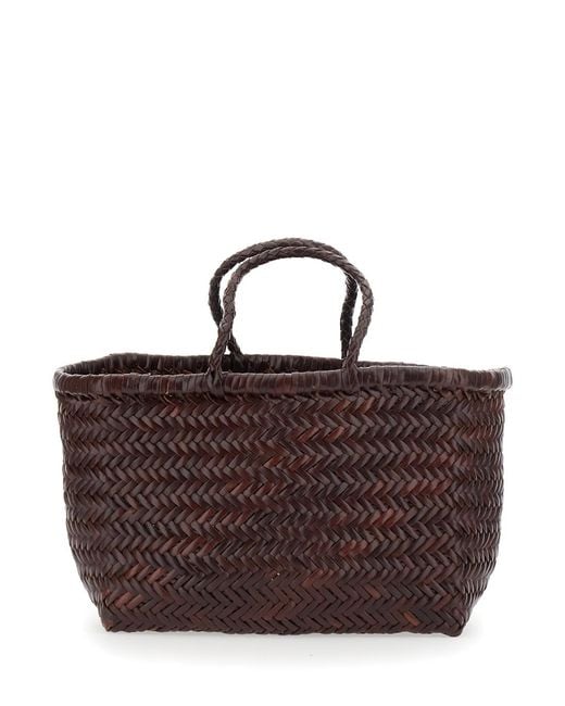 Dragon Diffusion Brown Handbag Bamboo Triple Jump Small Leather Handbags