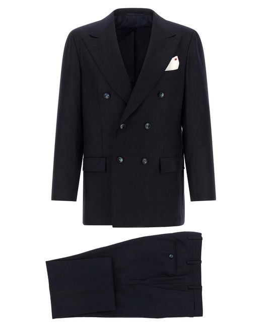 Kiton Blue Virgin Wool And Cashmere Dress for men
