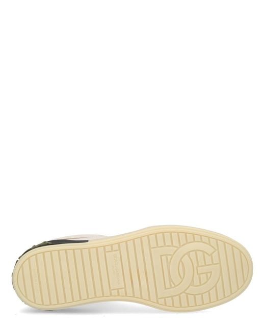 Dolce & Gabbana Green Sneaker With Logo Leather Trainers for men