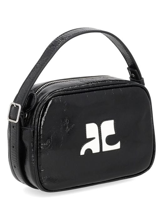 Courreges Black Reedition Naplack Bag Cow Leather Shoulder