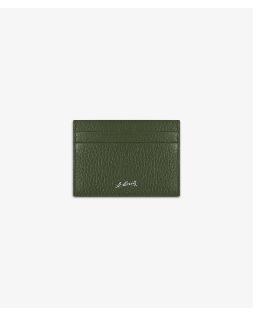 Larusmiani Green Horizontal Card Holder St.Moritz Wallet