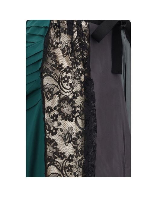 Prada Black Multicolor Silk Midi Skirt