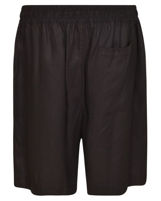 Giorgio Armani Black Drawstring Waist Plain Shorts for men