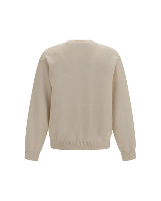 KENZO Gray Crewneck Sweater Emblem Merino Wool for men