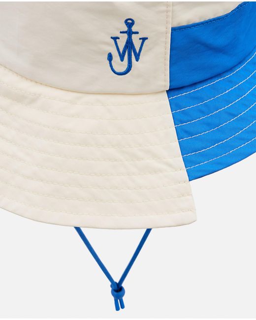 J.W. Anderson Blue Asymmetric Bucket Hat for men