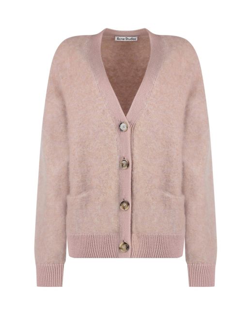 Acne Pink Wool-Blend Cardigan