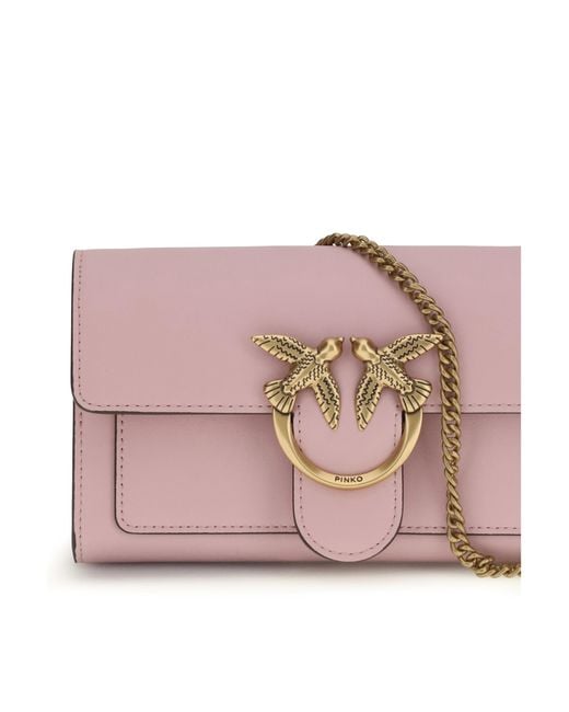 Pinko Pink Love One Wallet Calf Leather Bos Taurus
