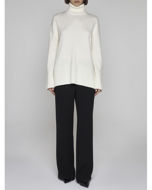 P.A.R.O.S.H. White Loto Wool And Cashmere Turtleneck