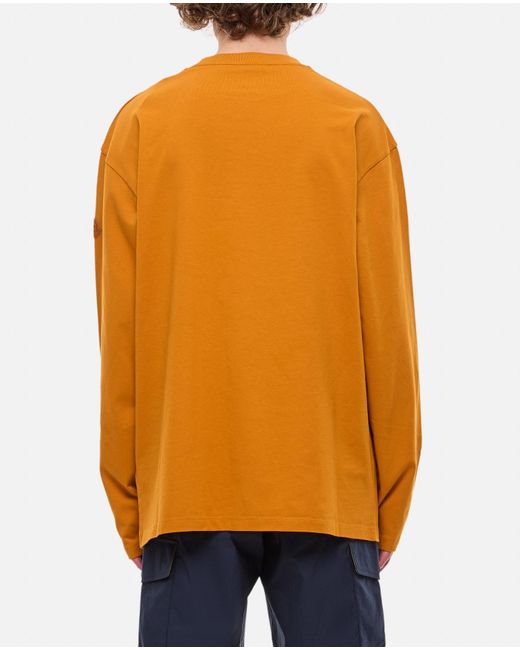 Moncler Orange Ls Cotton T-Shirt for men