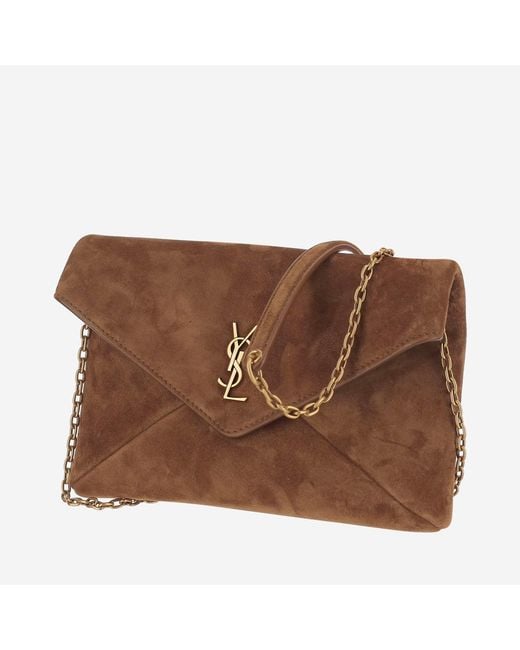 Saint Laurent Brown Shoulder Bag Suede