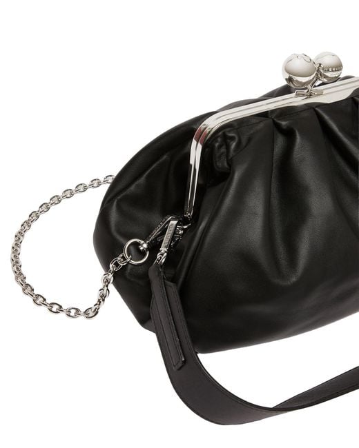 Weekend by Maxmara Black Sheepskin Shoulder Bag Cubico