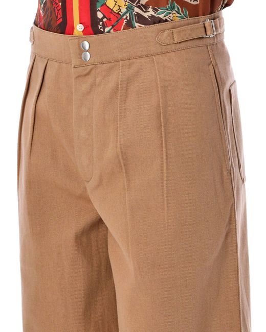 Bode Natural Wide Leg Snap Trousers for men