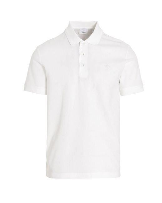 Burberry White 'eddie' Polo Shirt for men