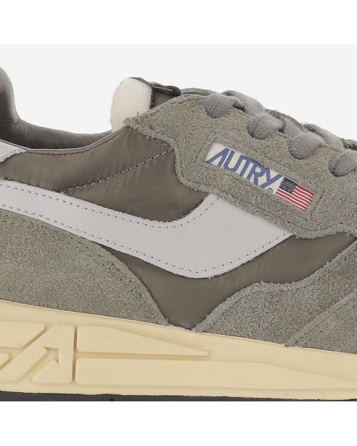 Autry Gray Sneakers Reelwind Low Leather Trainers for men