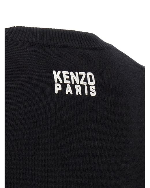 KENZO Black Happy Tiger' Sweater for men