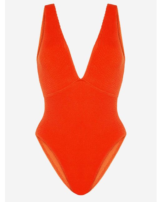 Sorbet Island Orange One-Piece Swimsuit Ariel Polyester Swimwear
