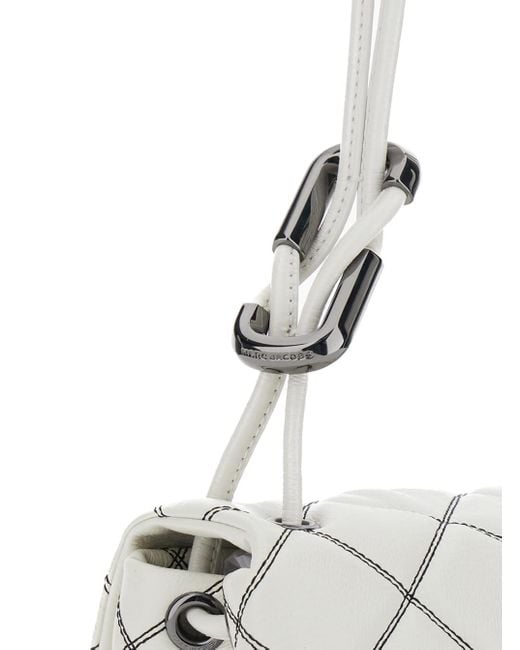 Marc Jacobs White 'The Mini Dual' Quilted Shoulder Bag With Dual Detail On The Handle