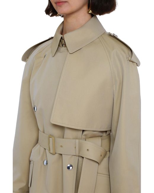 Burberry Natural Double-Breasted Trench Jacket For