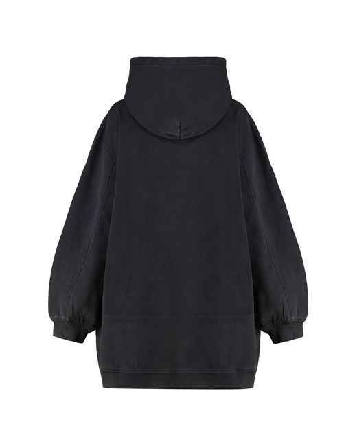 Alexander Wang Black Hooded Mini Dress Cotton