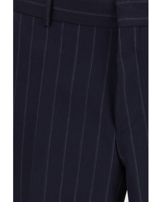 Boss Blue Striped Virgin Wool Suit Merino Ovis Aries Suits for men