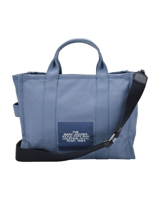Marc Jacobs Blue Medium Traveler Tote Bag Shadow Cotton Totes-Shopping-Bags