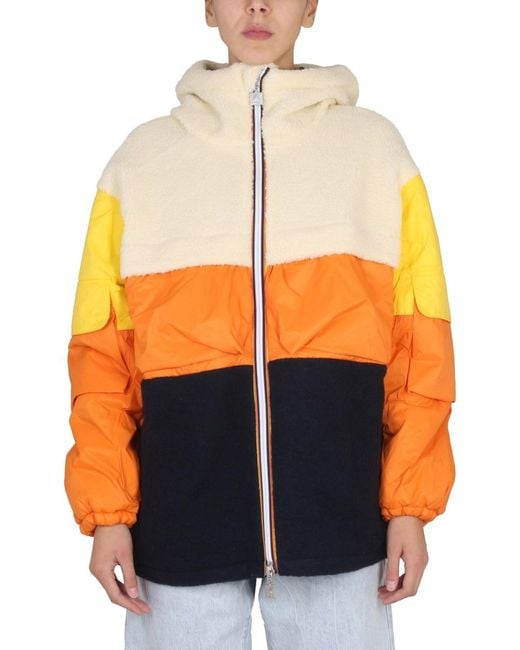 K-Way Orange Sherpa Jacket With Zipper Closure for men