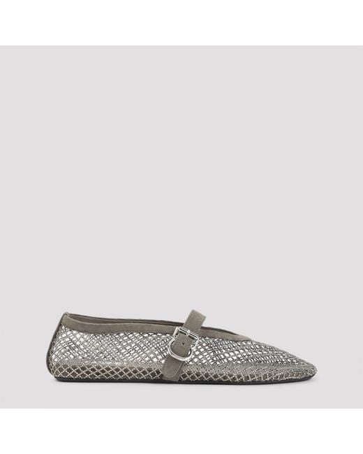 Alaïa Gray Alaïa Fishnet Ballerinas
