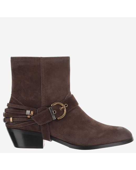 Pinko Brown Ankle Boots Jane O7 Suede Upper: Bovine Leather