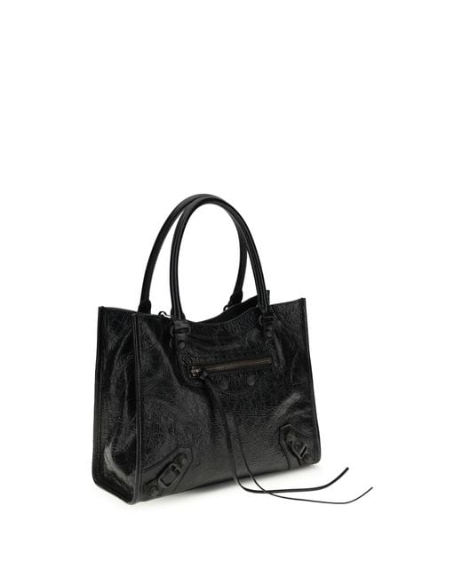 Balenciaga Black Le City Tote Mini Handbag Lamb Ovis Aries Handbags