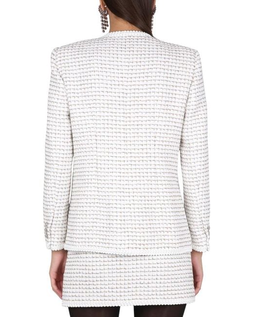 Alessandra Rich White Tweed Jacket Polyamide
