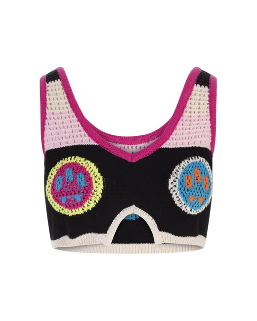 Barrow Multicoloured Crop Top With Logos in Pink | Lyst UK