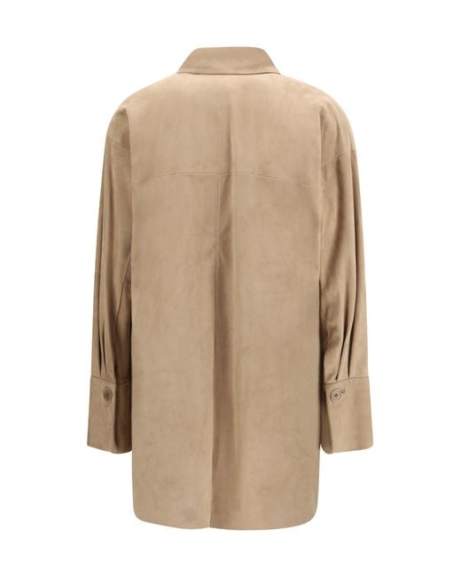 Salvatore Santoro Natural Suede Shirt Lamb Ovis Aries
