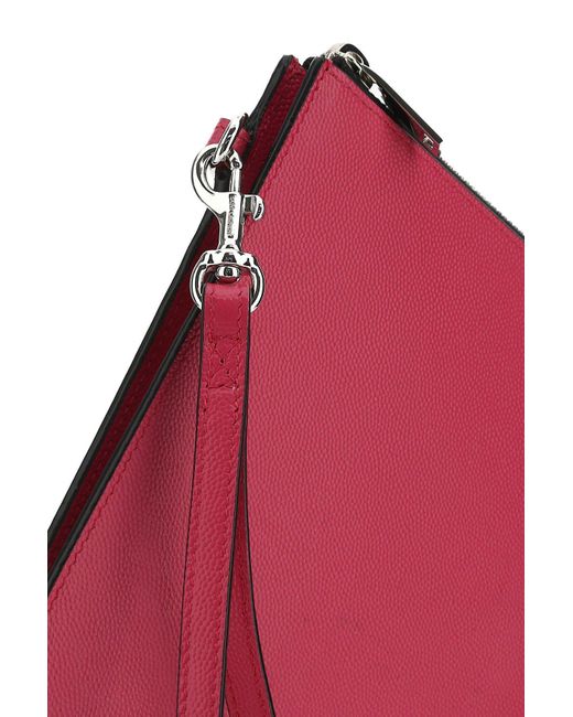 Saint Laurent Red Fuchsia Leather Tablet Case for men