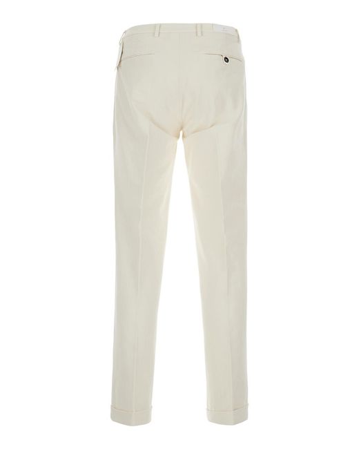 Michael Coal Natural Cotton Trousers With Side Pockets for men