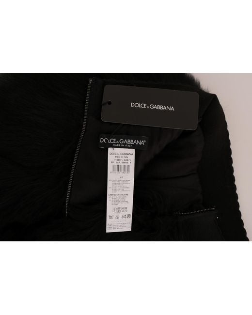 Dolce & Gabbana Black Lamb Fox Fur Mini Hot Pants