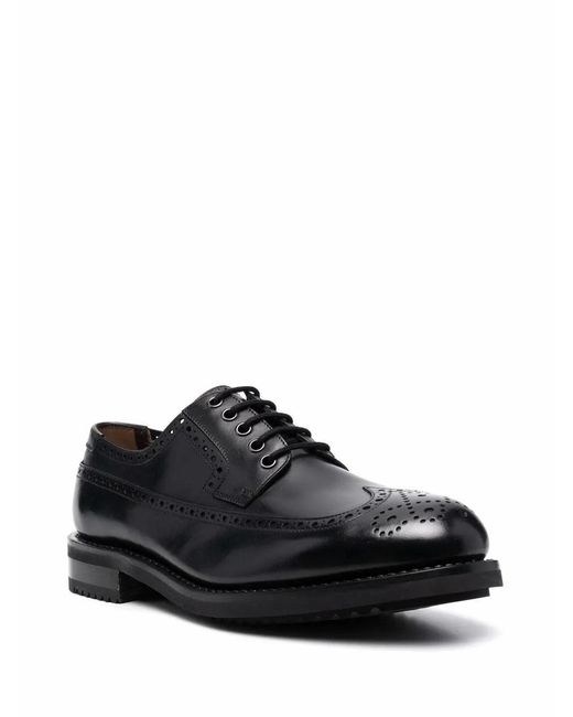Ferragamo Black Ferragamo Marcus Perforated Brogues for men