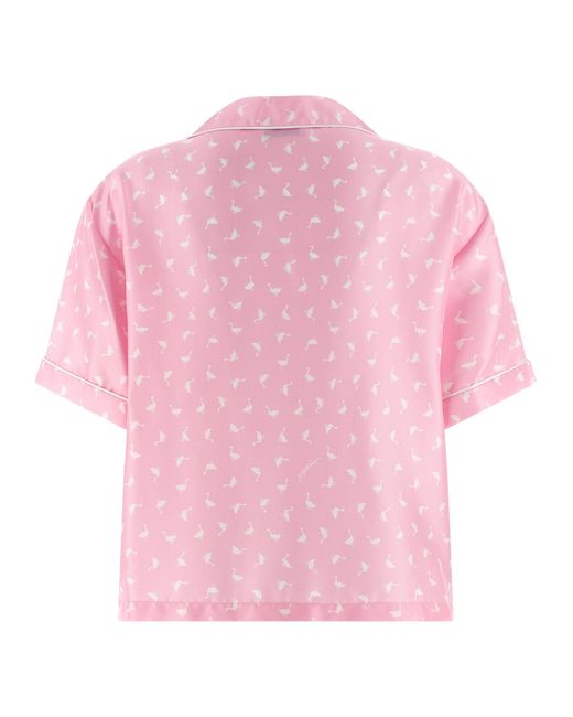 Moschino Pink Oversized Printed Shirt