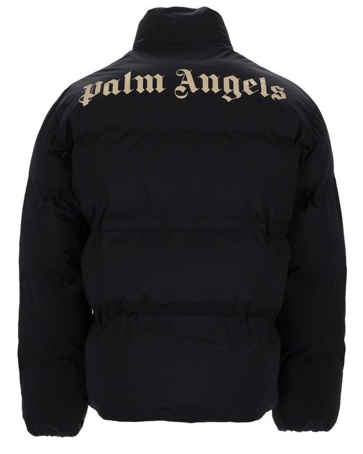 Palm Angels Black Logo Jacket Polyamide for men