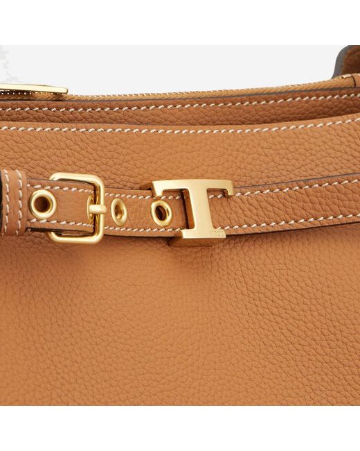 Tod's Brown Tim Top Handle Leather Bag Calfskin Shoulder